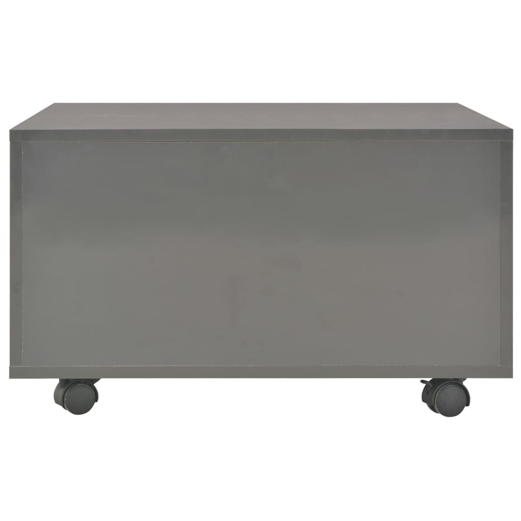 vidaXL Tavolino da Salotto Grigio Lucido 60x60x35 cm Legno Multistrato