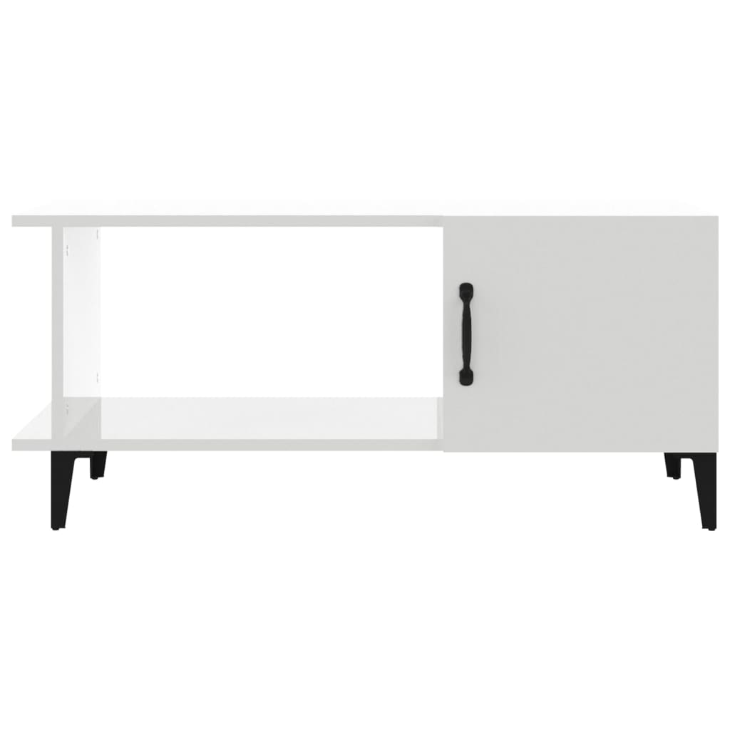 vidaXL Tavolino da Salotto Bianco Lucido 90x50x40 cm Legno Multistrato