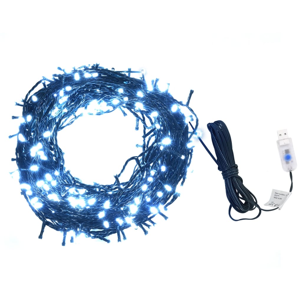 vidaXL Stringa di Luci LED Interno Esterno 400 LED 40 m Bianco Freddo