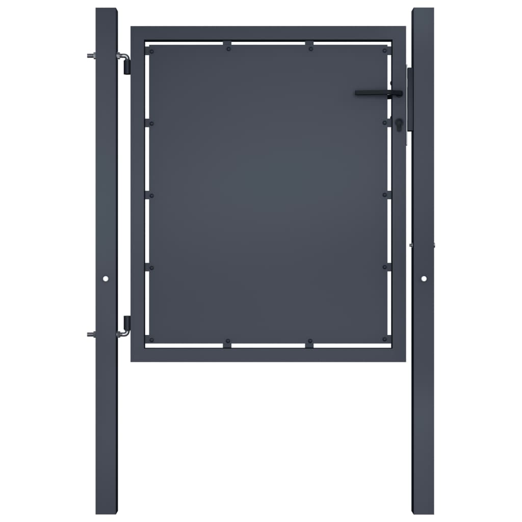 vidaXL Cancello da Giardino in Acciaio 100x75 cm Antracite