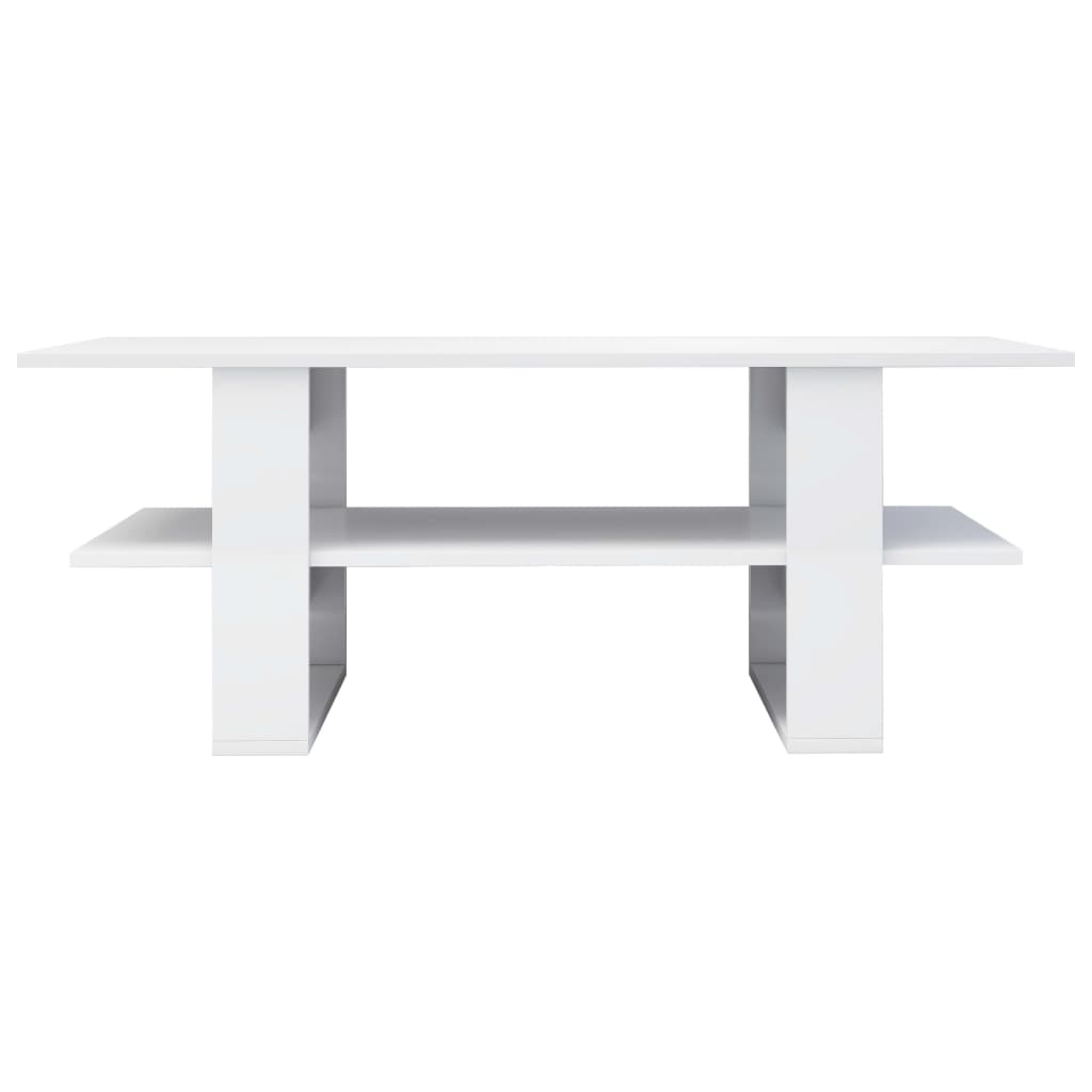 vidaXL Tavolino da Salotto Bianco Lucido 110x55x42cm Legno Multistrato