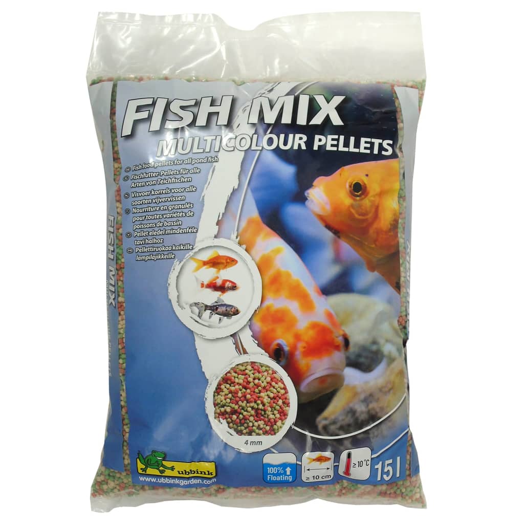 Ubbink Mangime per Pesci Fish Mix Multicolour Pellets 4 mm 15 L