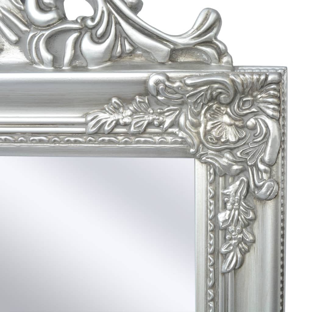 vidaXL Specchio Autoportante Stile Barocco 160x40 cm Argento