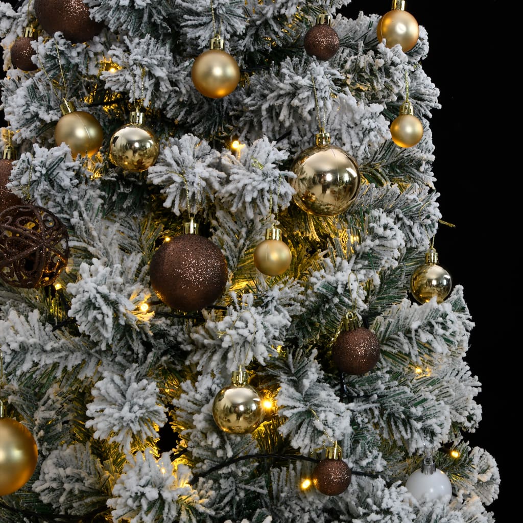 vidaXL Albero Natale Incernierato con 300 LED e Palline 180 cm
