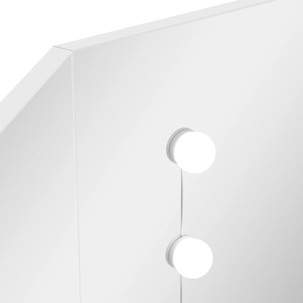 vidaXL Toeletta Tavolino da Trucco ad Angolo con Luce LED Bianco