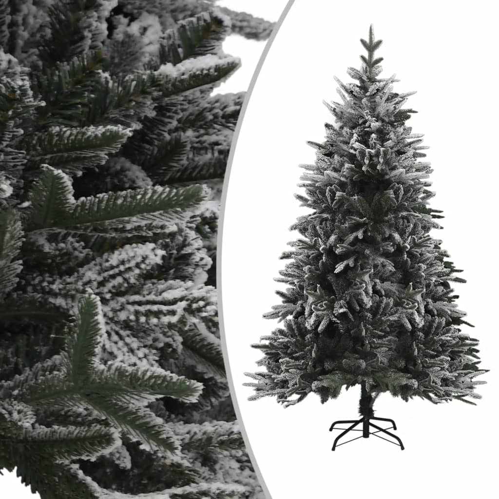 vidaXL Albero di Natale Neve Fioccata Preiluminato 150 cm PVC e PE
