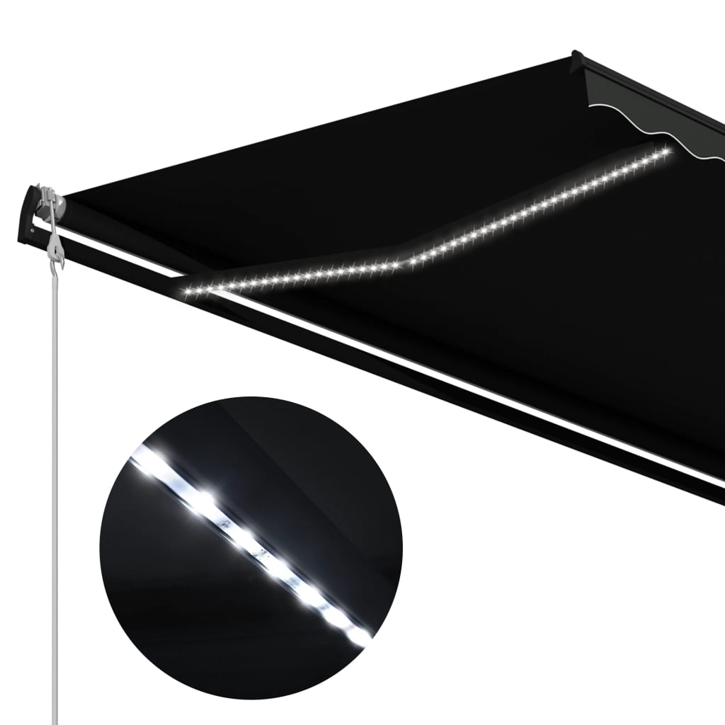 vidaXL Tenda da Sole con Sensore Vento e LED 300x250 cm Antracite