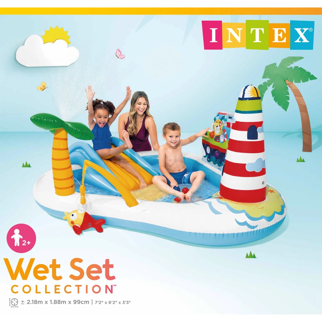 Intex Piscina per Bambini Fishing Fun 218x188x99 cm