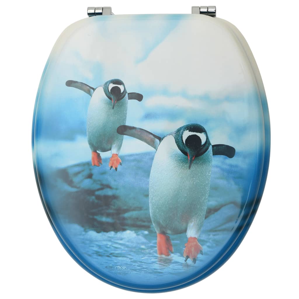 vidaXL Tavolette WC con Coperchi 2 pz in MDF Design Pinguino