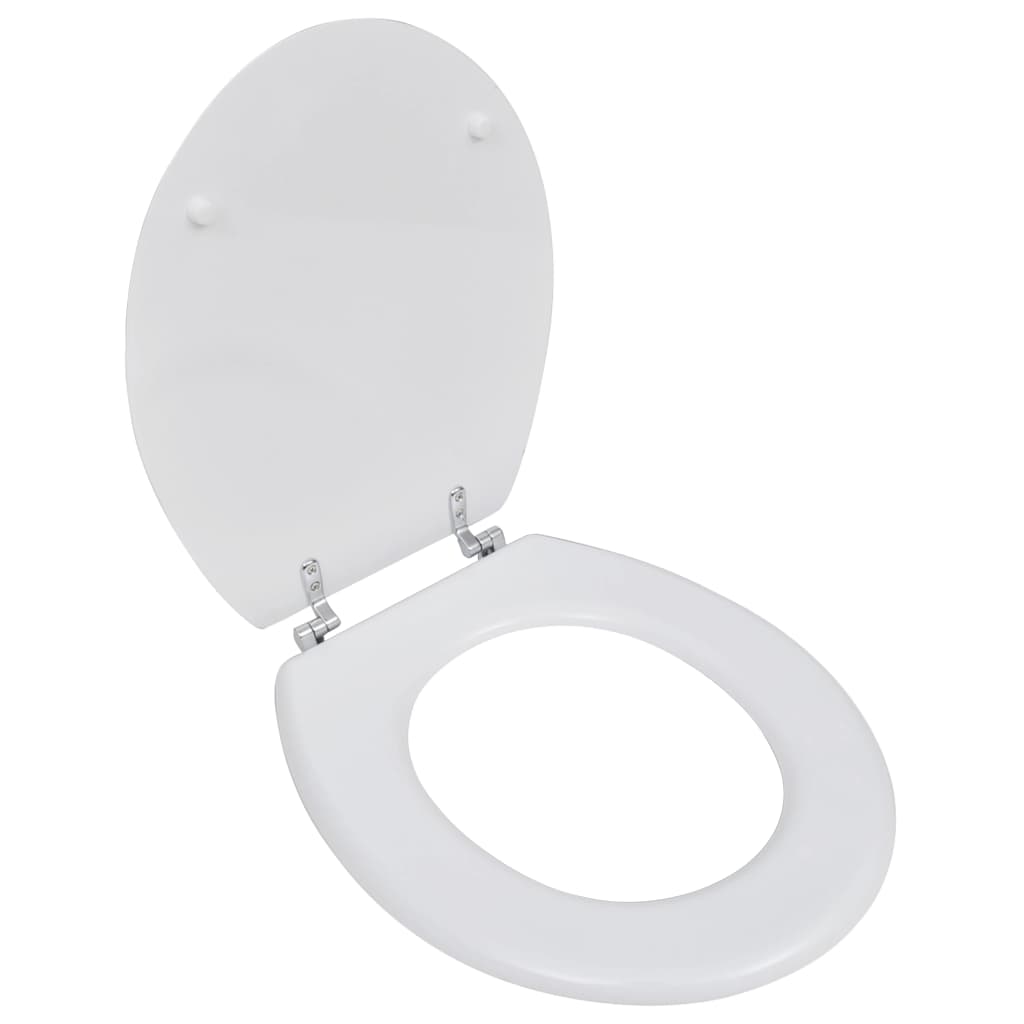 vidaXL Sedile WC in MDF con Coperchio Design Semplice Bianco