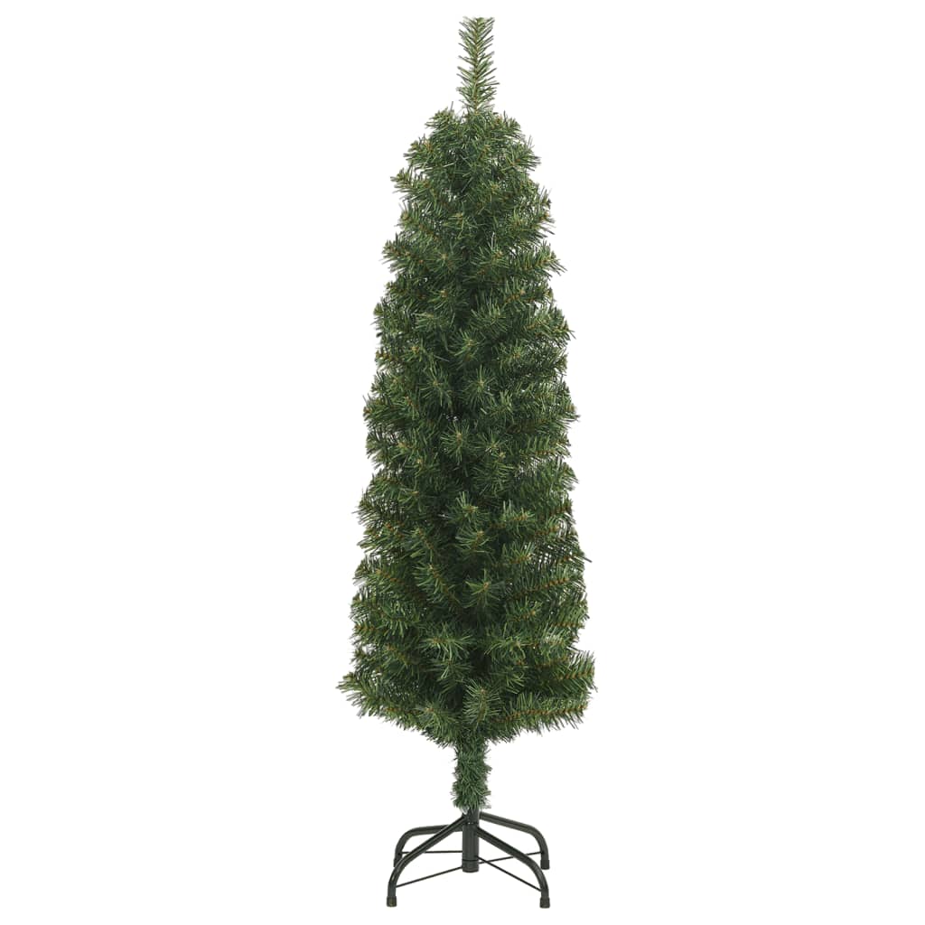 vidaXL Albero di Natale Artificiale Sottile con Base Verde 150 cm PVC