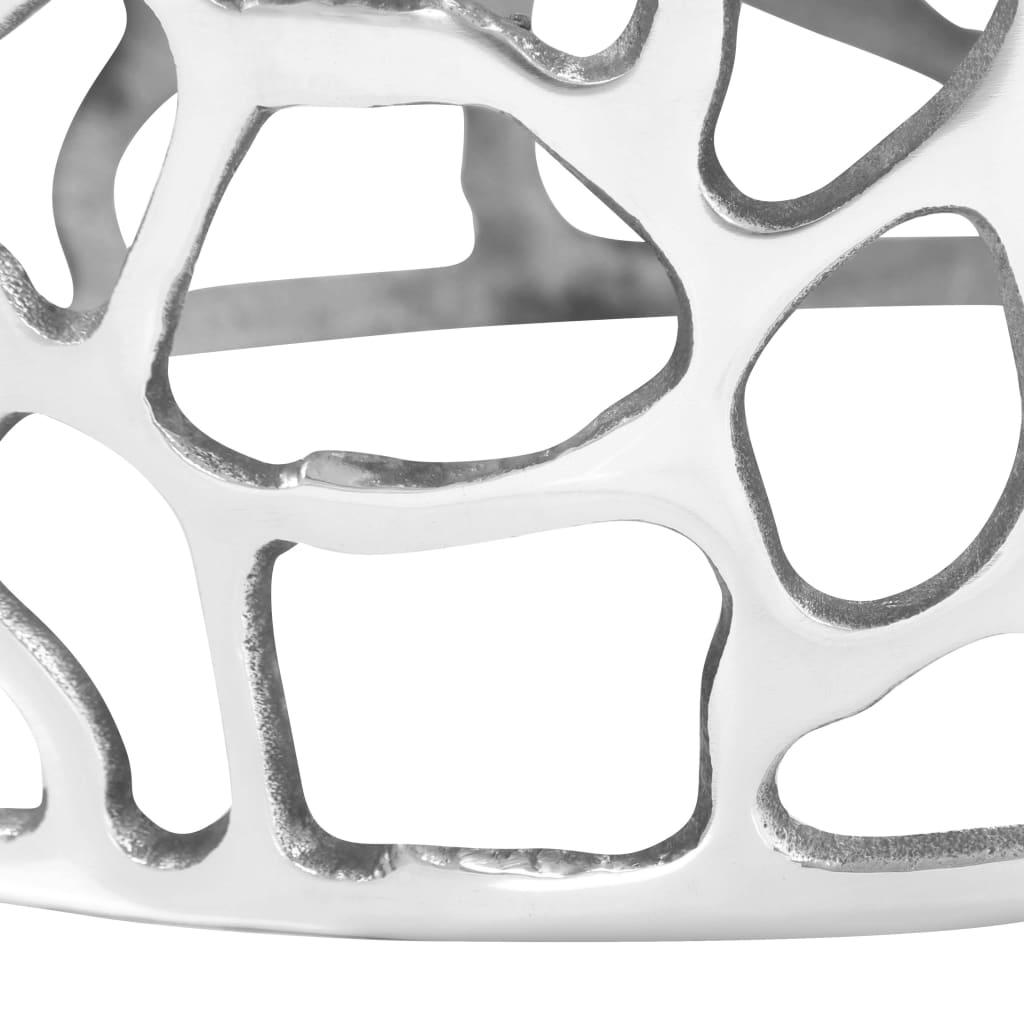 vidaXL Tavolino da Caffè in Alluminio Pressofuso 70x30 cm Argento