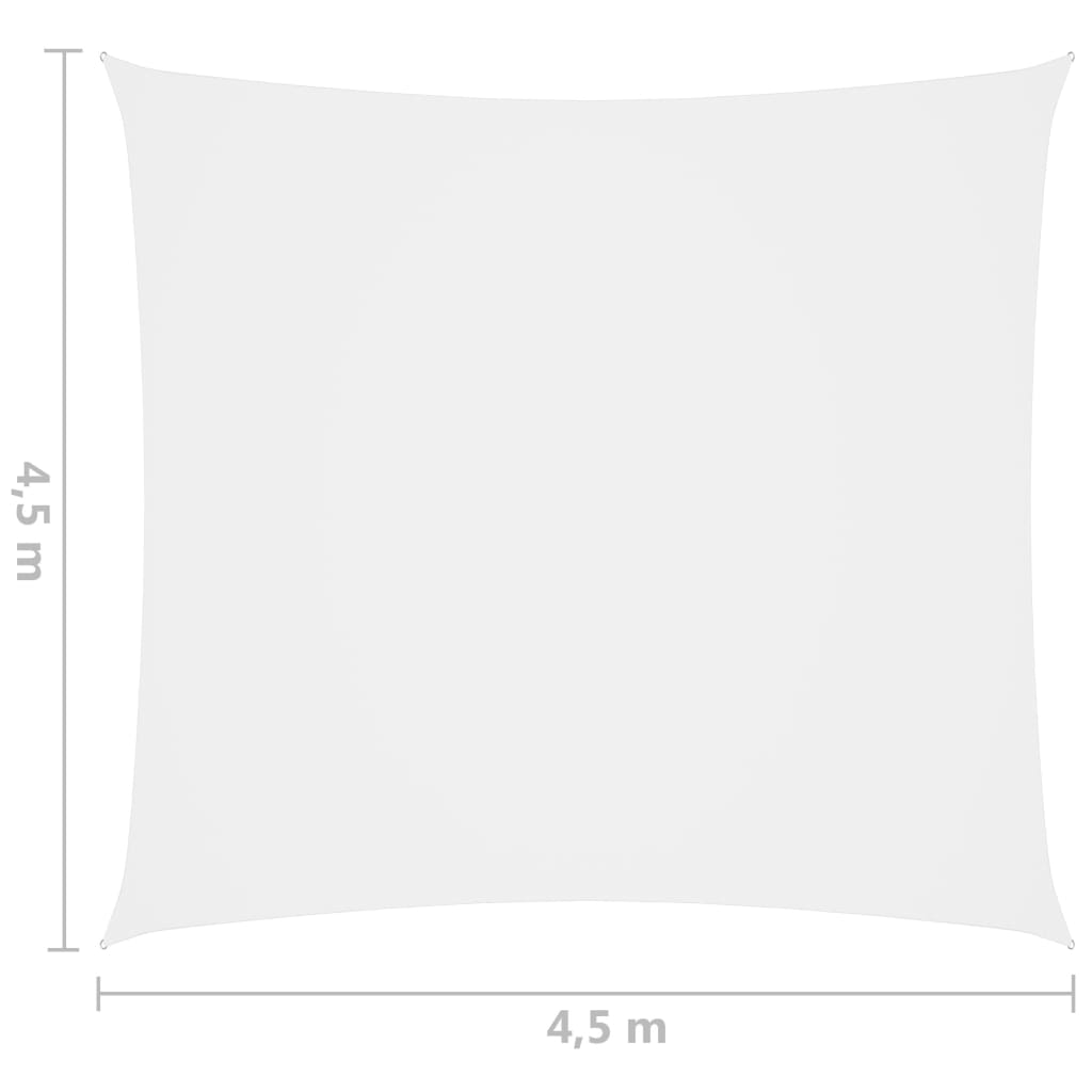 vidaXL Parasole a Vela in Tela Oxford Quadrata 4,5x4,5 m Bianco