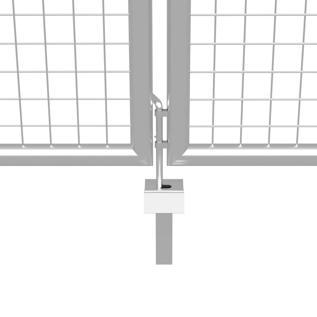 vidaXL Cancello per Giardino in Acciaio Zincato 415x225 cm Argento