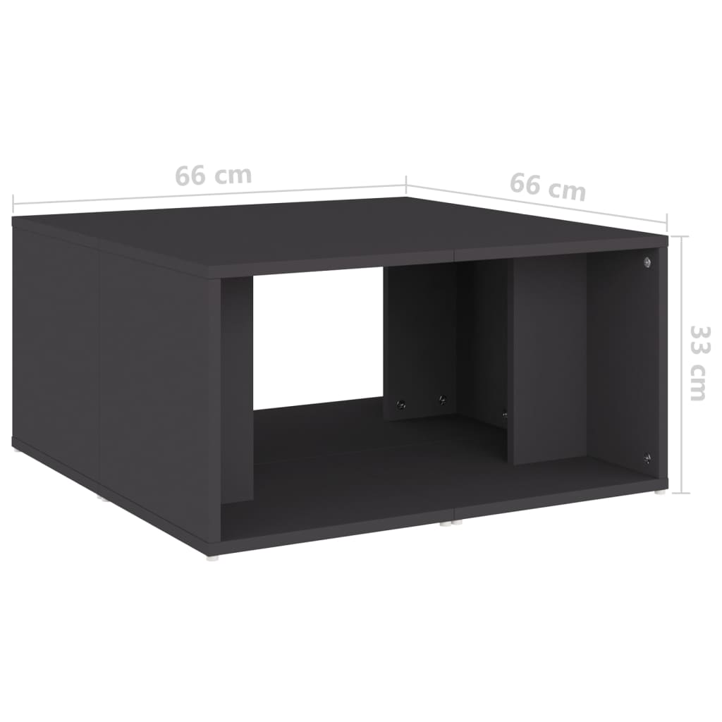 vidaXL Tavolini da Salotto 4 pz Grigi 33x33x33 cm in Multistrato