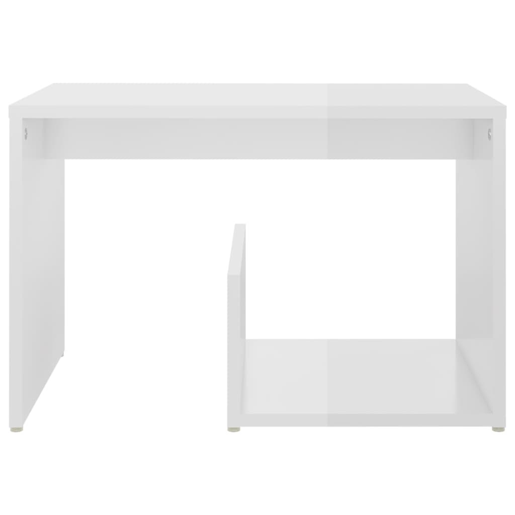 vidaXL Tavolino Bianco Lucido 59x36x38 cm in Legno Multistrato