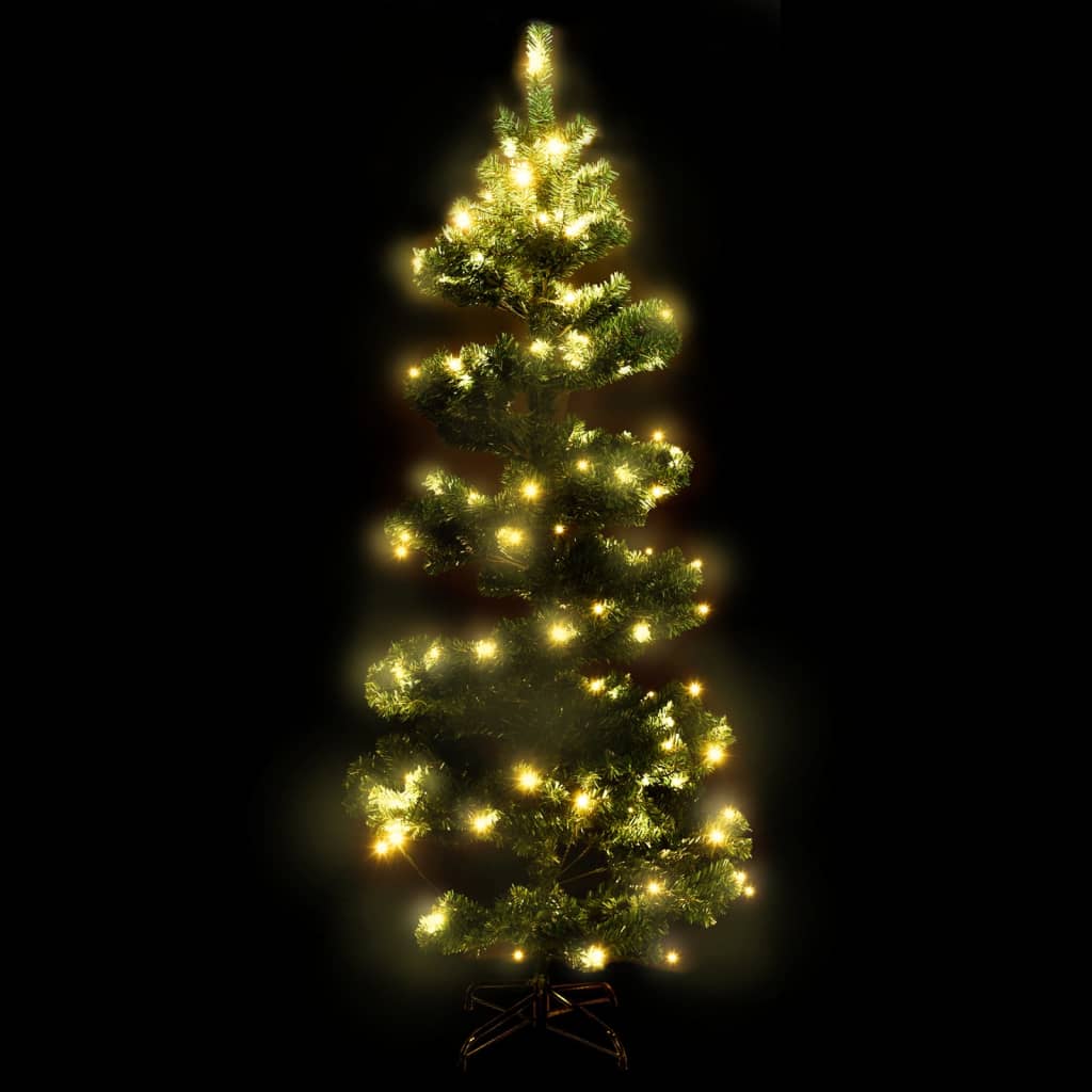 vidaXL Albero di Natale Preilluminato con Vaso Verde 150 cm in PVC