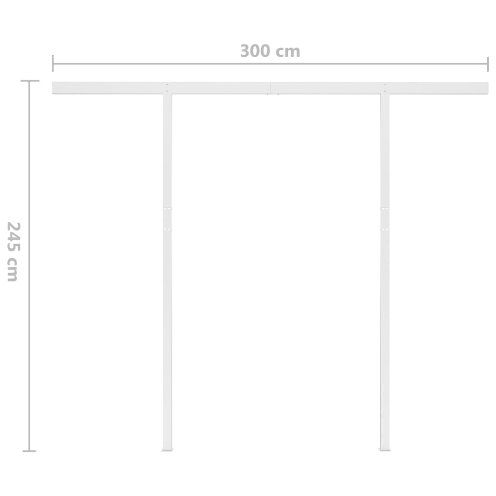 vidaXL Tenda da Sole Retrattile Manuale con Pali 3,5x2,5m Blu e Bianca