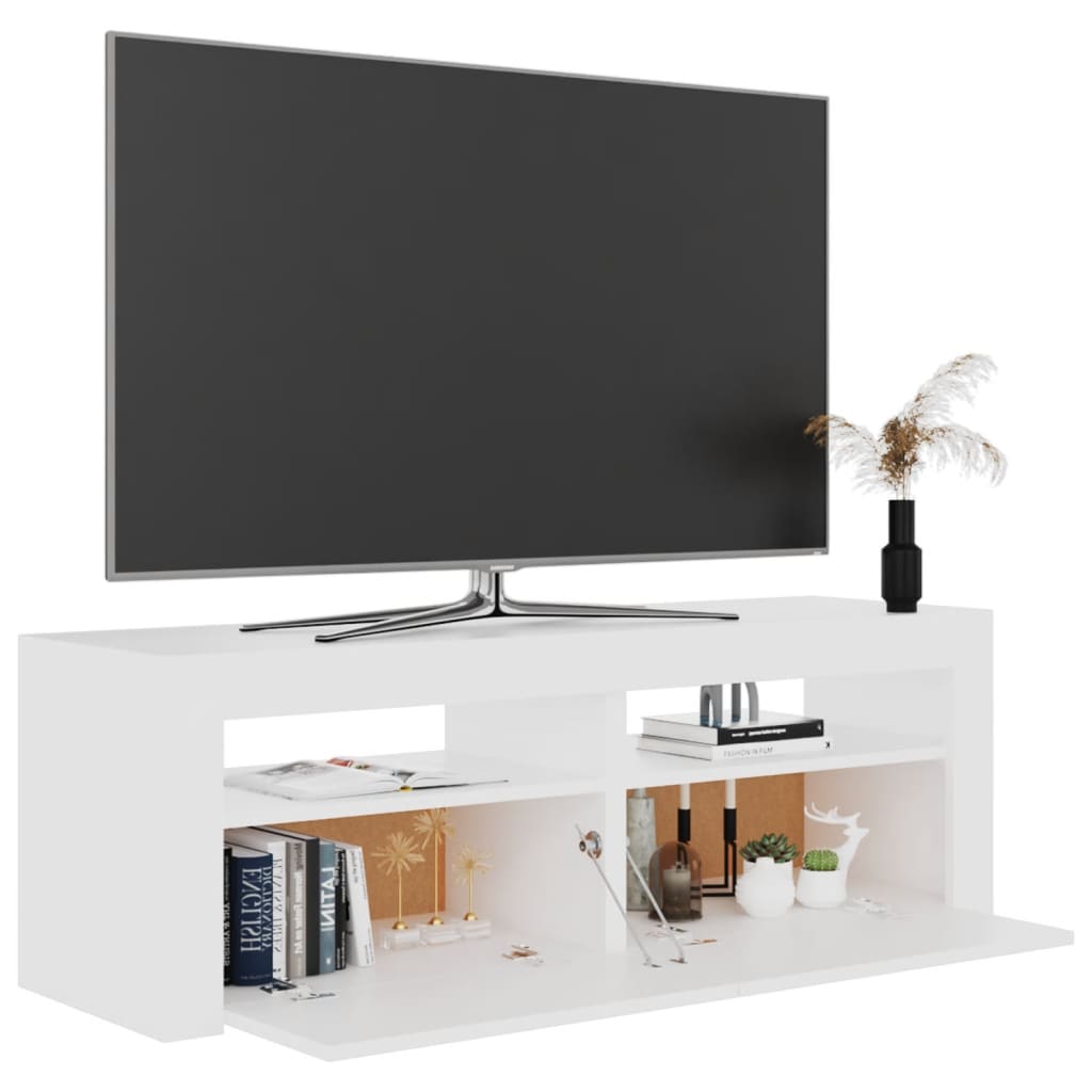vidaXL Mobile Porta TV con Luci LED Bianco 120x35x40 cm