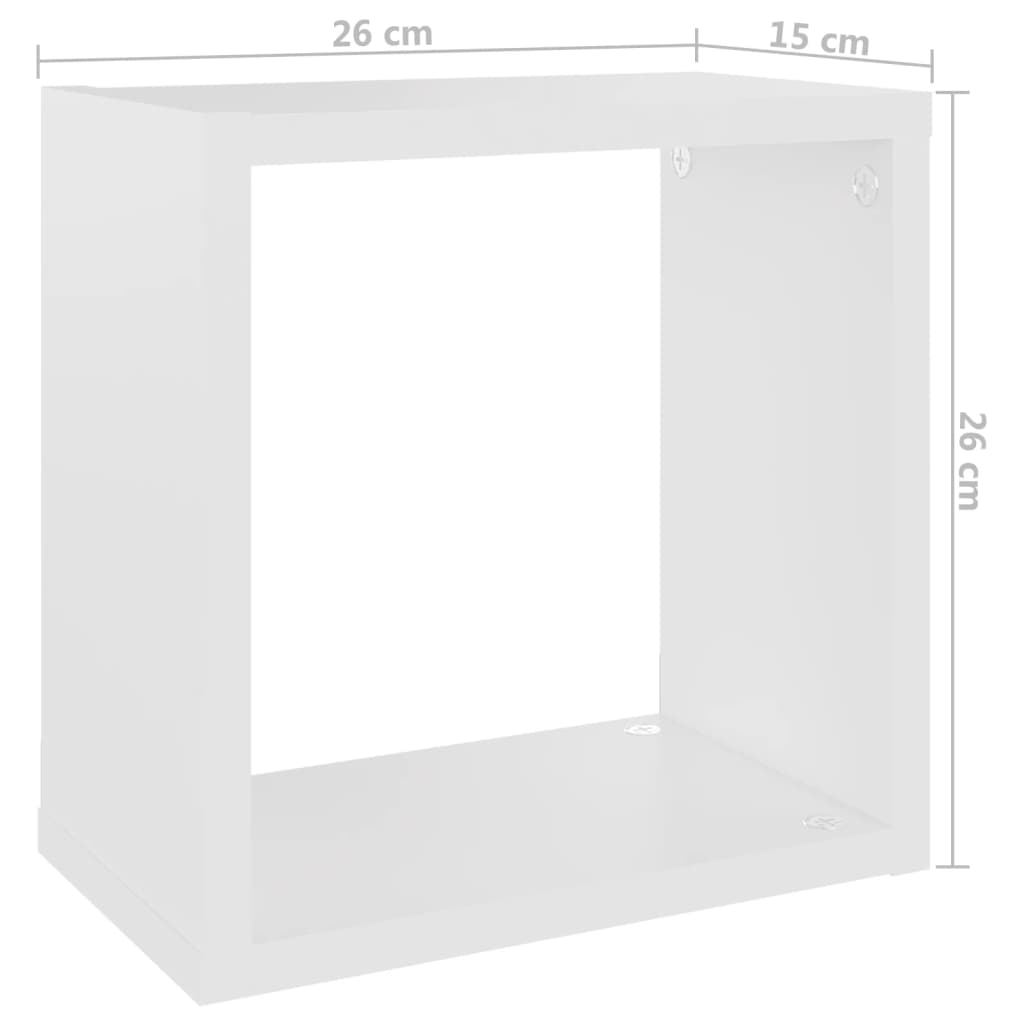 vidaXL Mensole Parete a Cubo 6 pz Bianche 26x15x26 cm