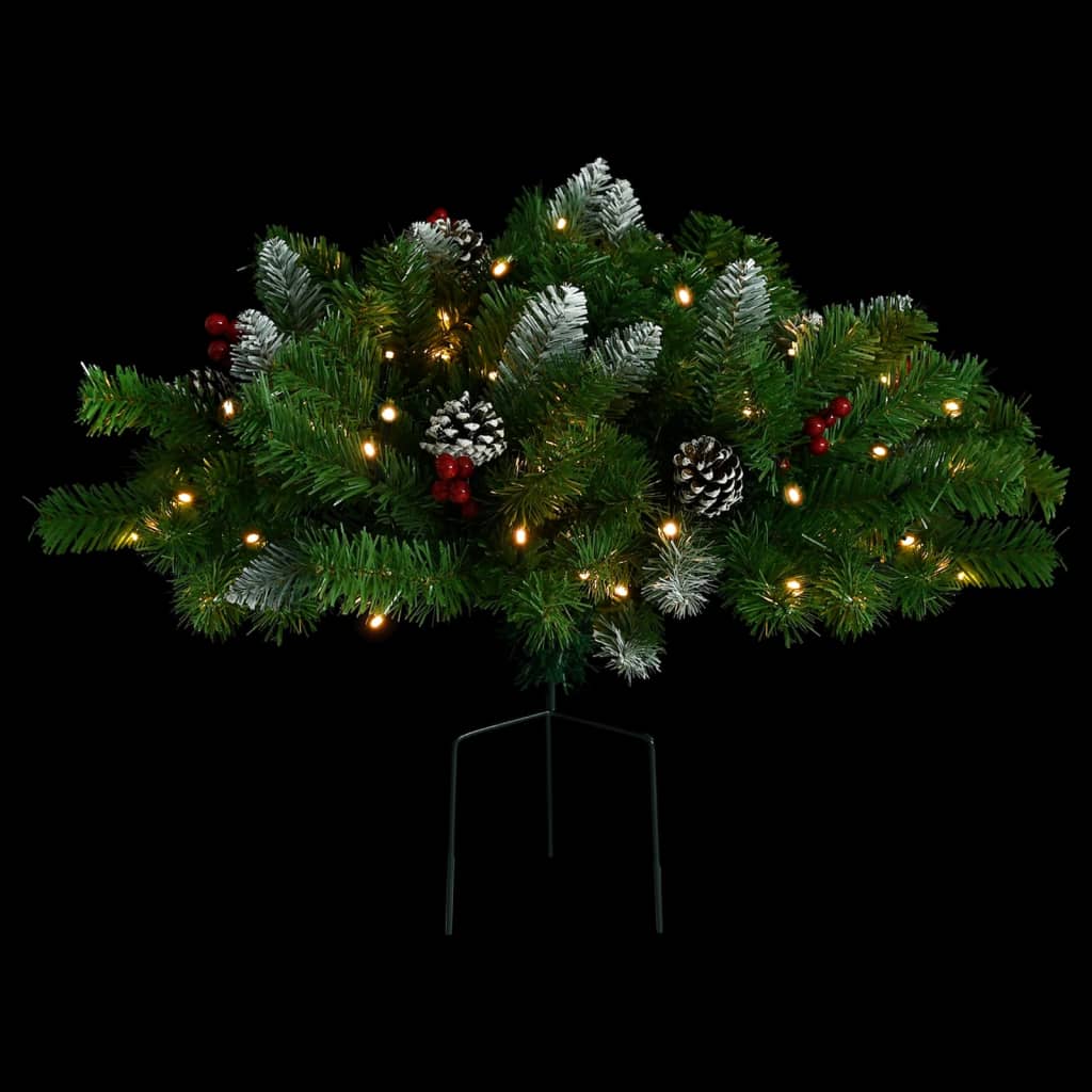 vidaXL Albero di Natale Artificiale per Viali con LED Verde 40 cm PVC