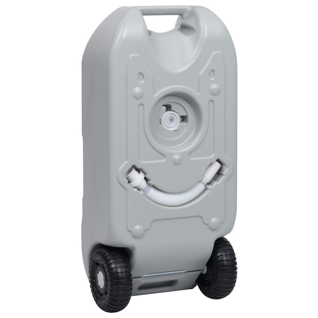vidaXL Toilette da Campeggio Portatile Grigia e Bianca 10+10