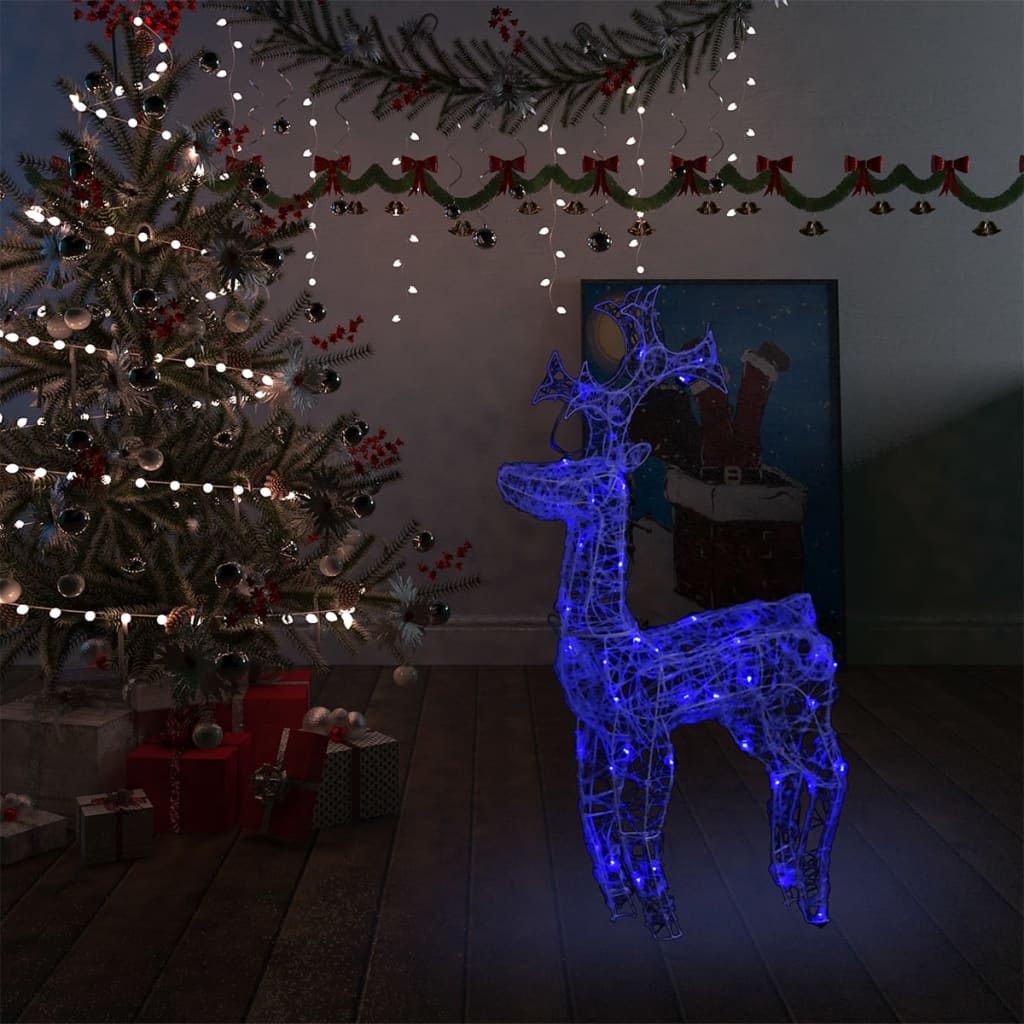 vidaXL Renne e Slitta Decorazione Natale 90 LED 60x16x100 cm Acrilico