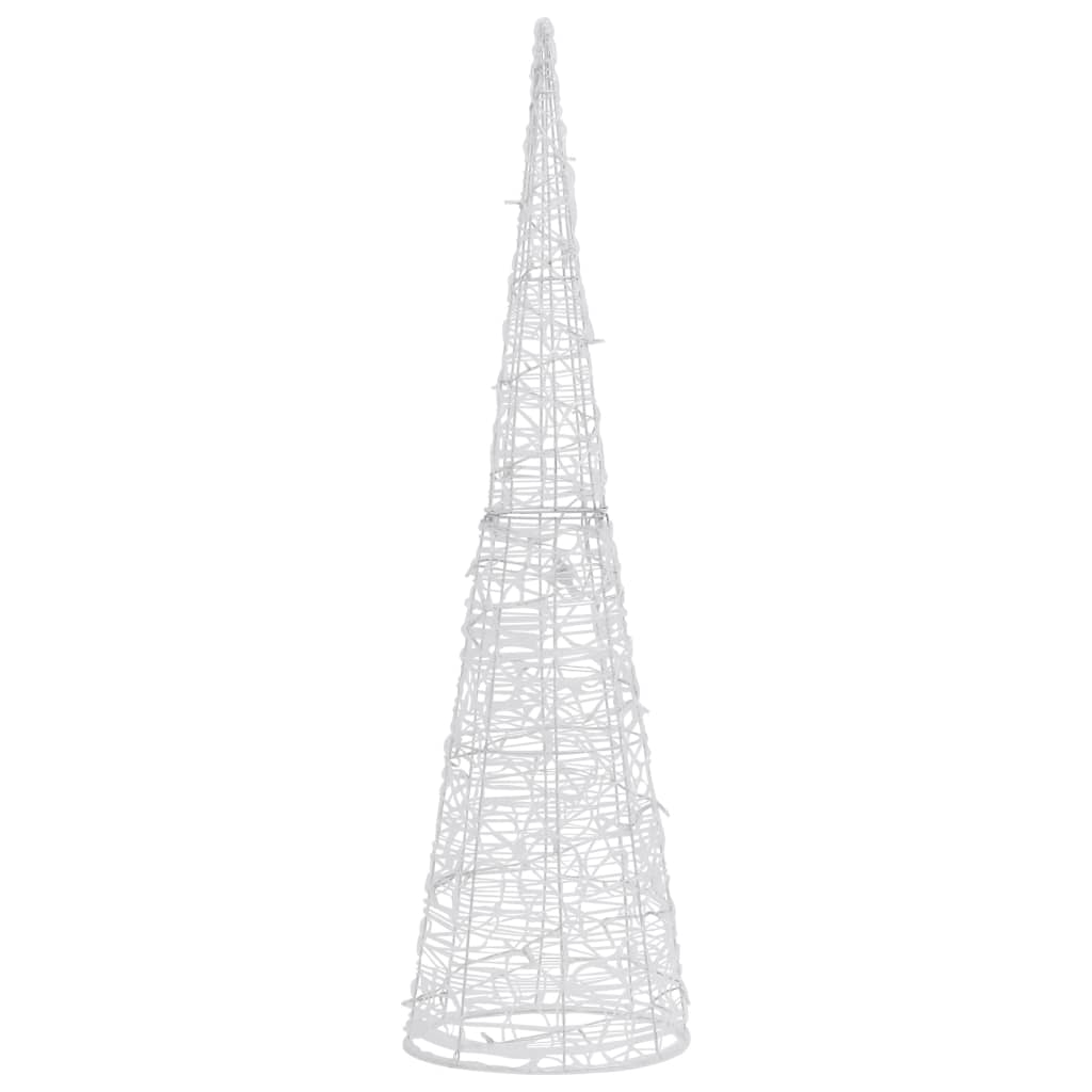 vidaXL Piramide Decorativa Cono di Luce LED Acrilico Bianco Caldo 120cm