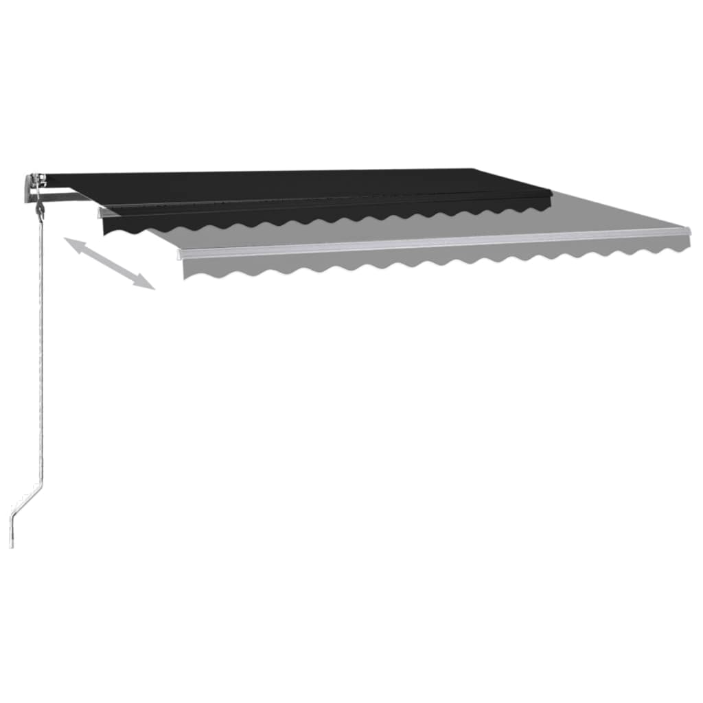 vidaXL Tenda da Sole Retrattile Manuale con LED 400x300 cm Antracite