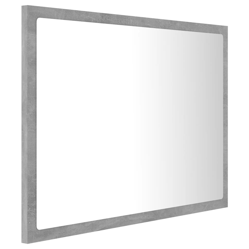 vidaXL Specchio da Bagno a LED Grigio 60x8,5x37 cm in Acrilico