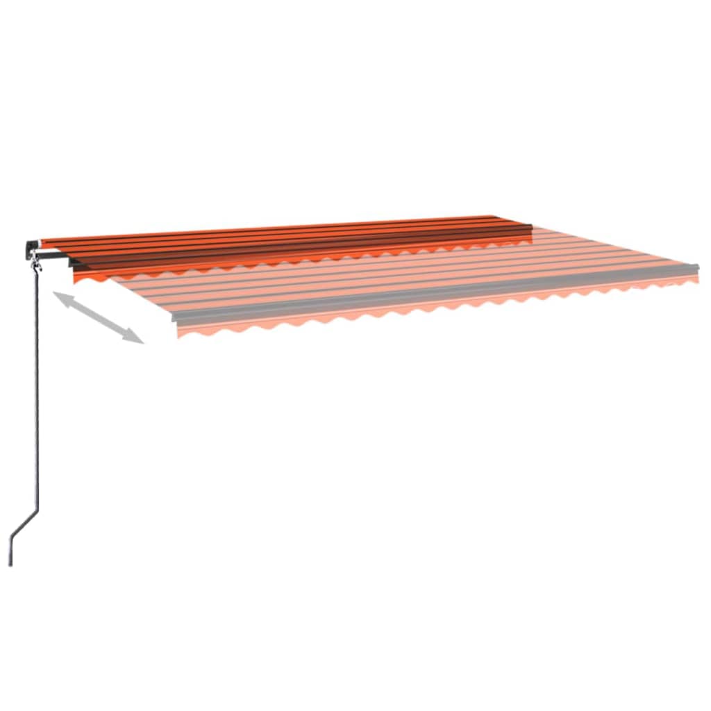 vidaXL Tenda Sole Retrattile Manuale 500x300 cm Arancione e Marrone