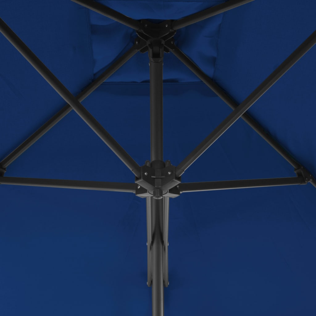 vidaXL Ombrellone con Palo in Acciaio Blu 250x250x230 cm