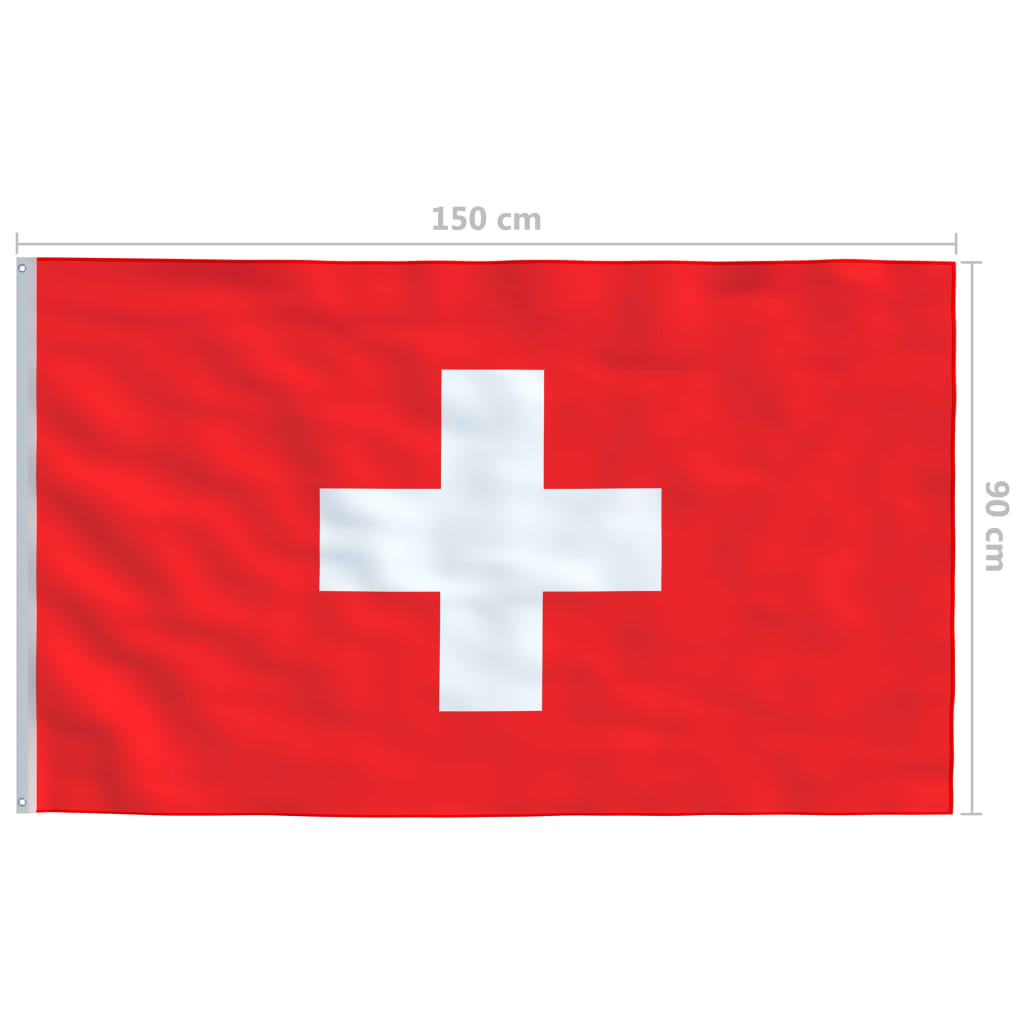 vidaXL Bandiera Svizzera con Pennone in Alluminio 6,2 m