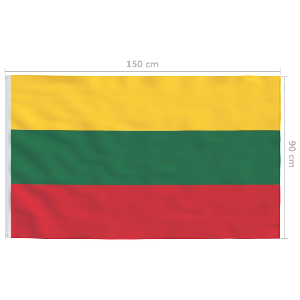 vidaXL Bandiera della Lituania con Pennone in Alluminio 4 m