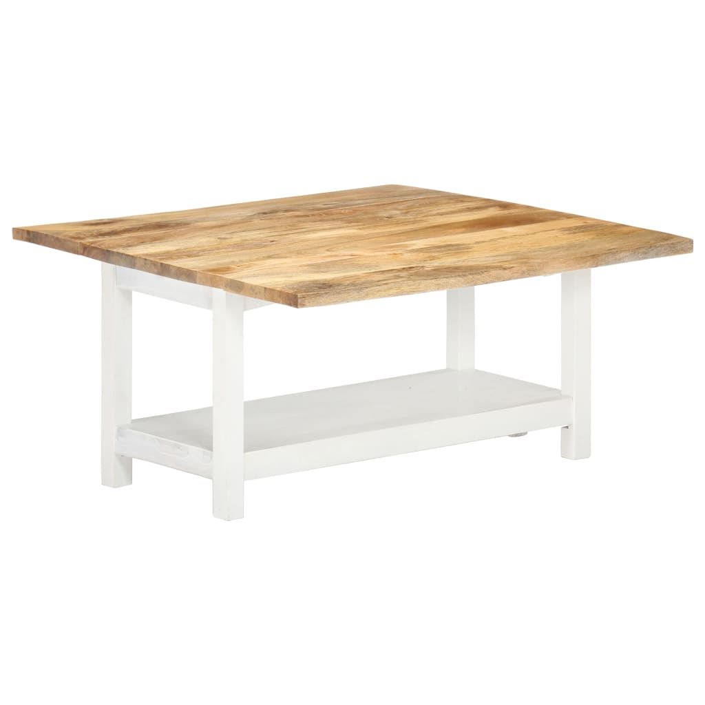 vidaXL Tavolino Estensibile Bianco 90x(45-90)x45 cm Massello di Mango
