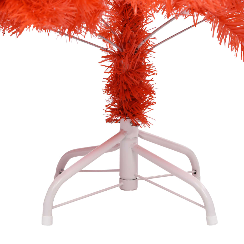 vidaXL Albero di Natale Preilluminato con Supporto Rosso 180 cm PVC