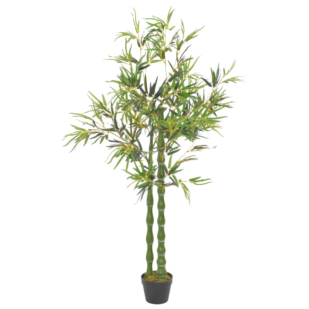 vidaXL Pianta di Bambù Artificiale con Vaso Verde 160 cm