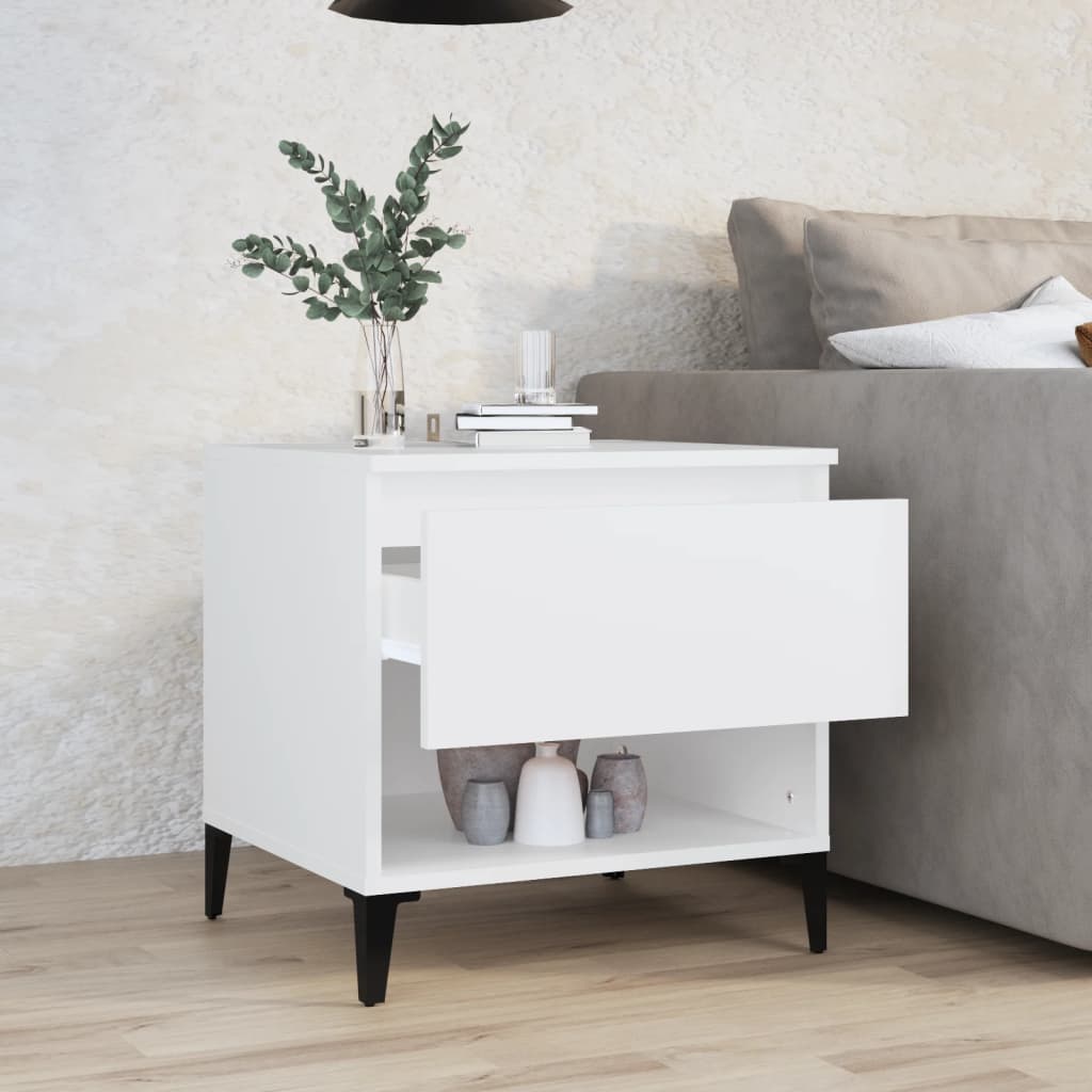 vidaXL Tavolino Bianco 50x46x50 cm in Legno Multistrato
