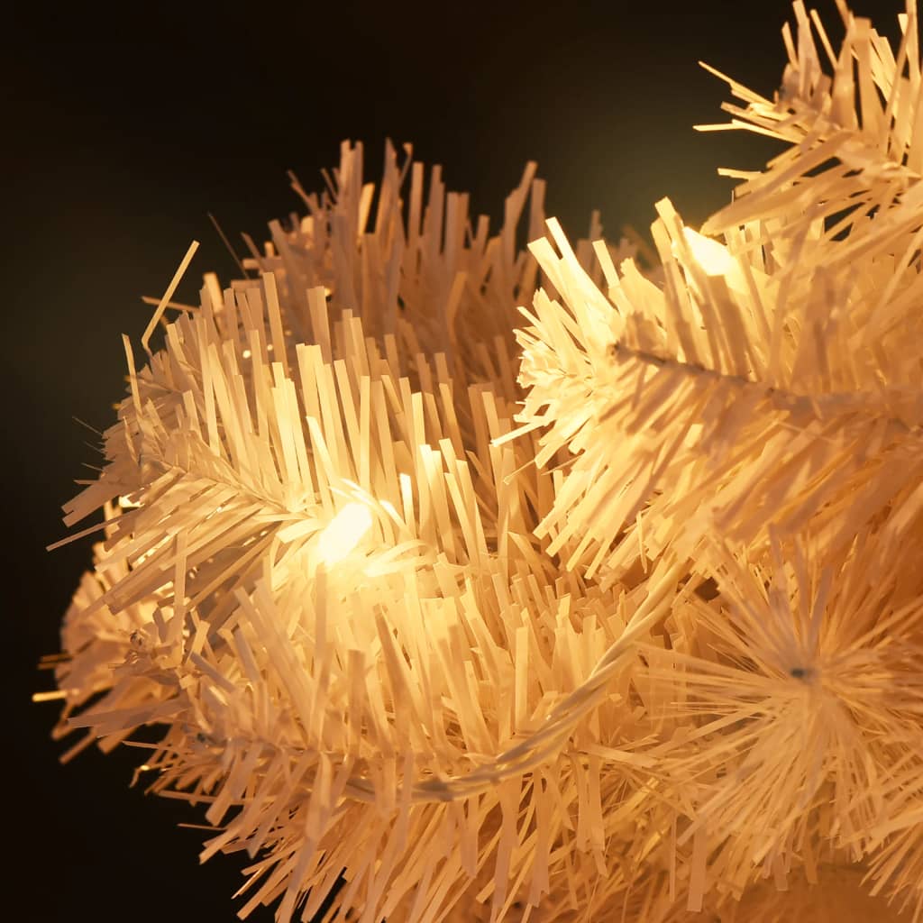 vidaXL Albero di Natale Preilluminato con Vaso Bianco 150 cm in PVC
