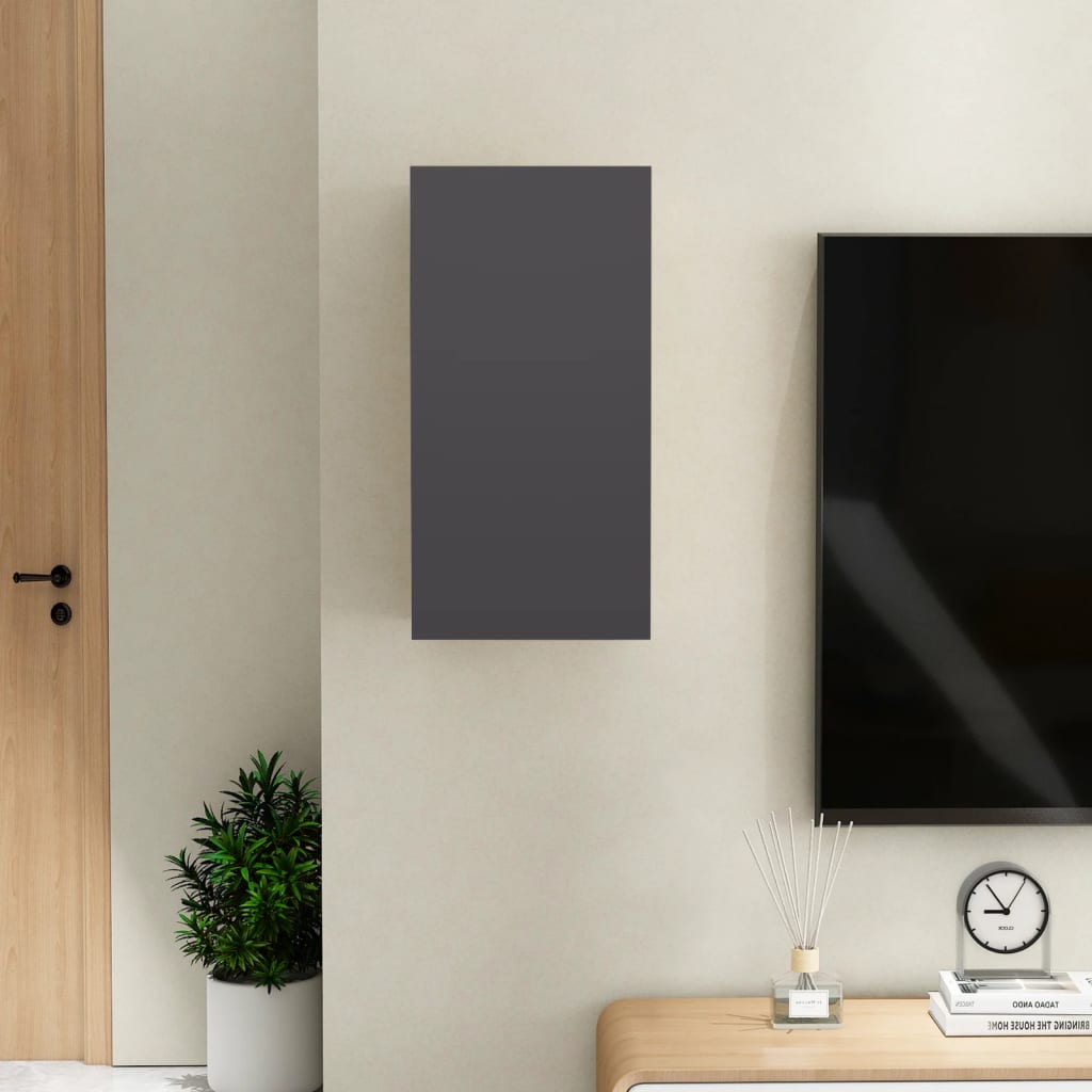 vidaXL Mobile Porta TV Grigio 30,5x30x60 cm in Legno Multistrato