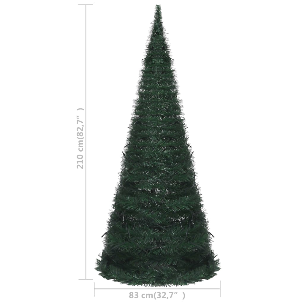 vidaXL Albero di Natale Artificiale Apribile Preilluminato Verde 210cm