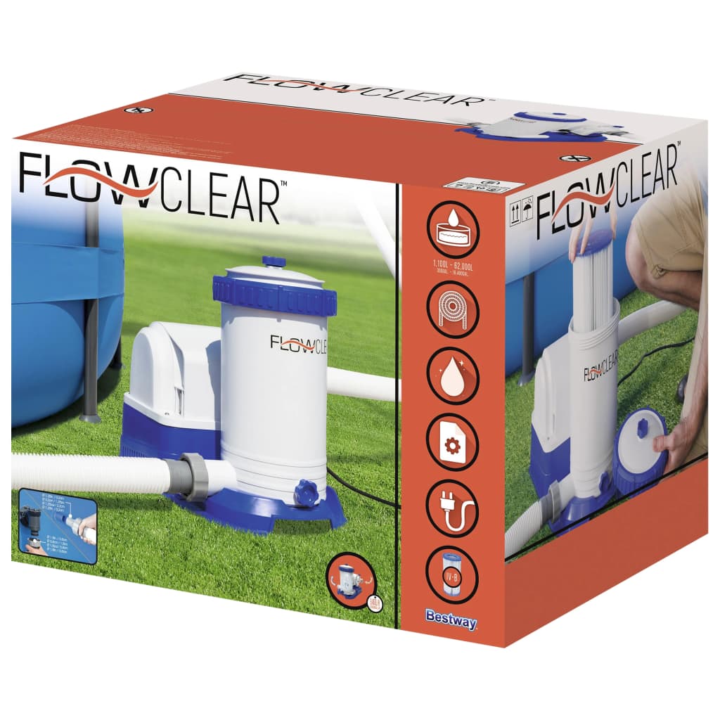 Bestway Pompa con Filtro per Piscina Flowclear 9463 L/h