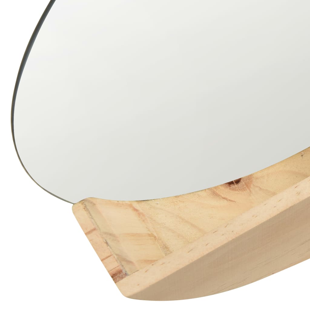 vidaXL Specchio da Parete in Legno Massello di Pino 35 cm