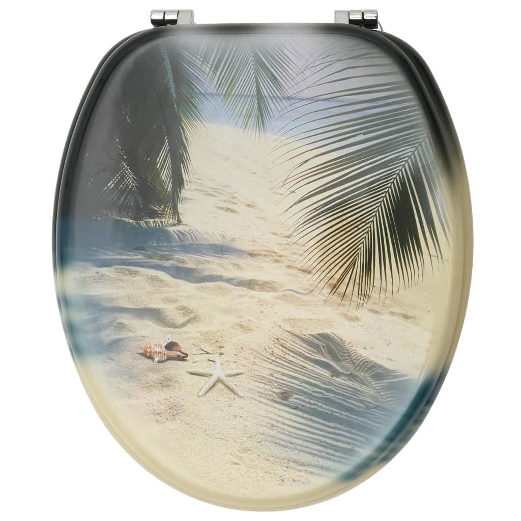 vidaXL Tavolette WC con Coperchi 2 pz in MDF Design Spiaggia
