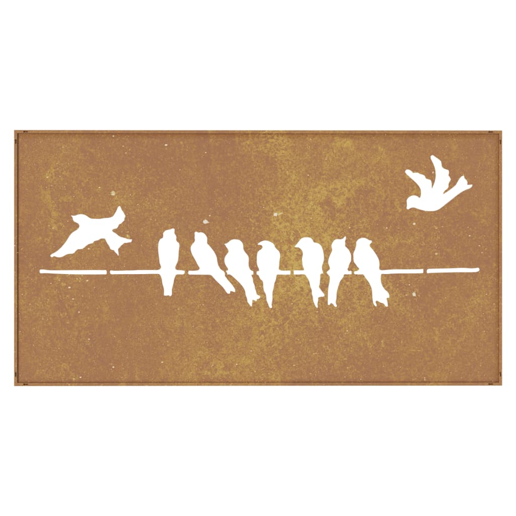 vidaXL Decorazione Muro da Giardino 105x55 cm Uccello Acciaio Corten