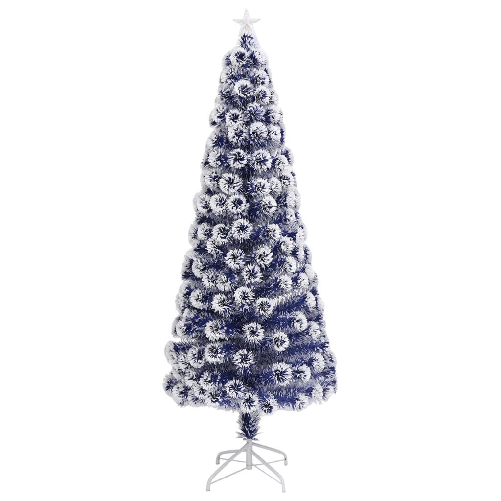 vidaXL Albero Natale Preilluminato Bianco e Blu 210 cm in Fibra Ottica