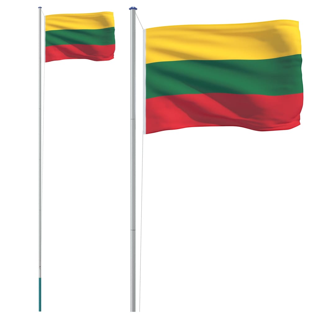 vidaXL Asta e Bandiera Lituania 6,23 m Alluminio