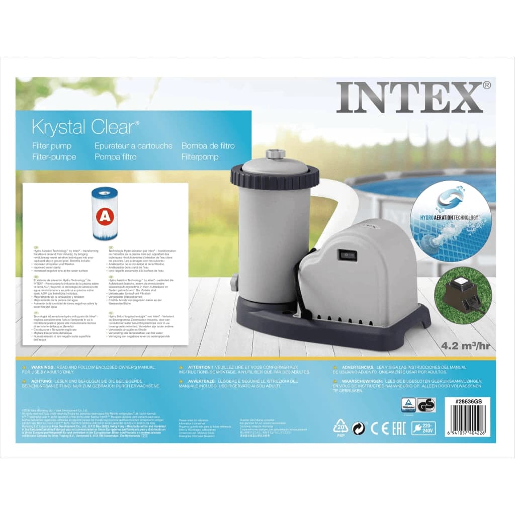 Intex Pompa con Filtro a Cartuccia 5678 L/h 28636GS