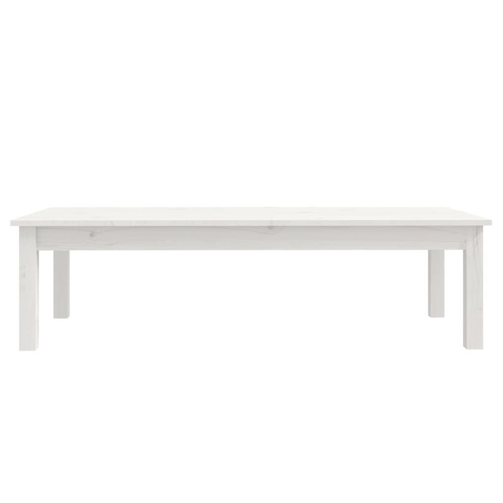 vidaXL Tavolino da Salotto Bianco 110x50x30 cm Legno Massello di Pino