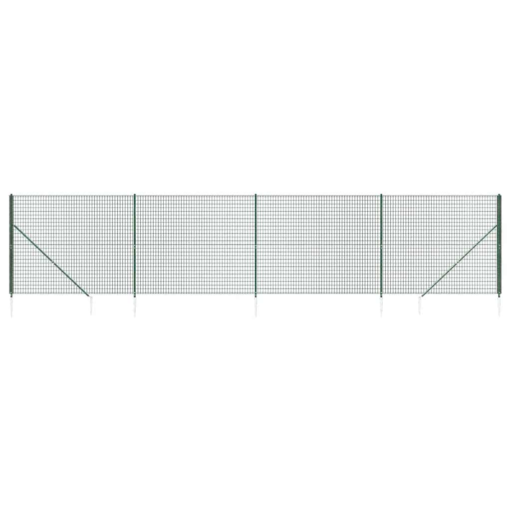 Recinzione Metallica con Flangia Verde 1,1x10 m